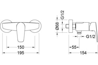 Смеситель для душа Aquatek Бетта AQ1160MB черный